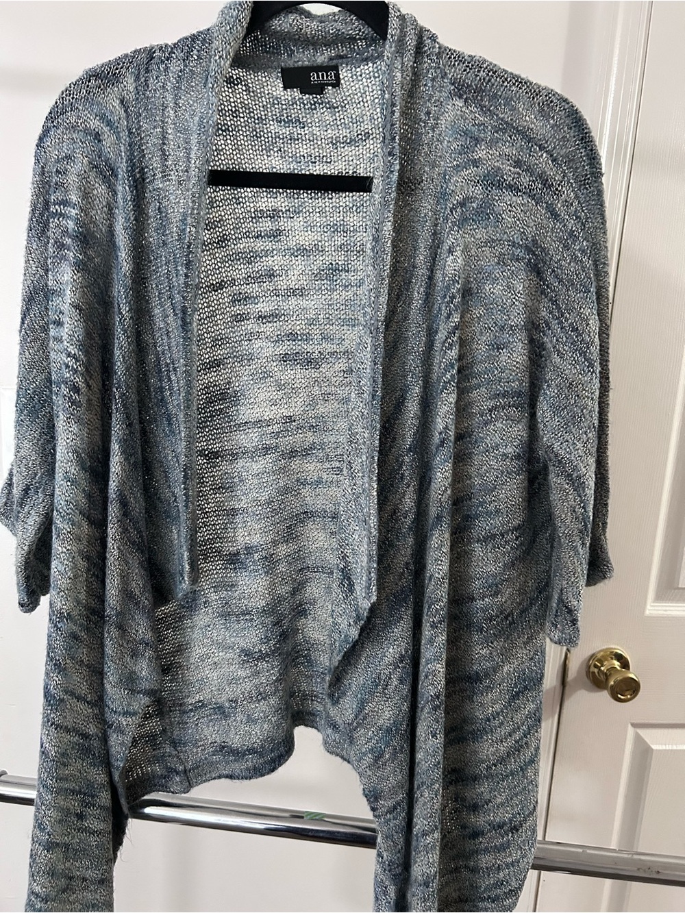 a.n.a Marled Blue and Gray Open-Front Cardigan